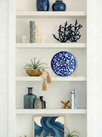 Blue Pottery Decorative Wall Plate - Dark Blue
