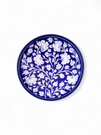 Blue Pottery Decorative Wall Plate - Dark Blue