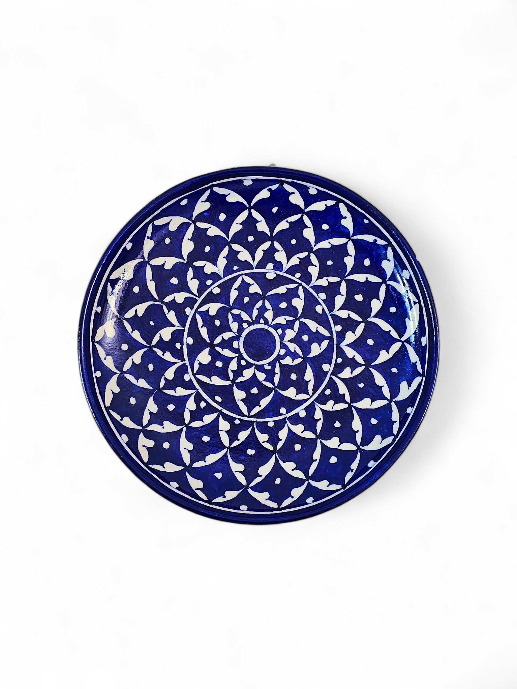 Blue Pottery Decorative Wall Plate – Geometric