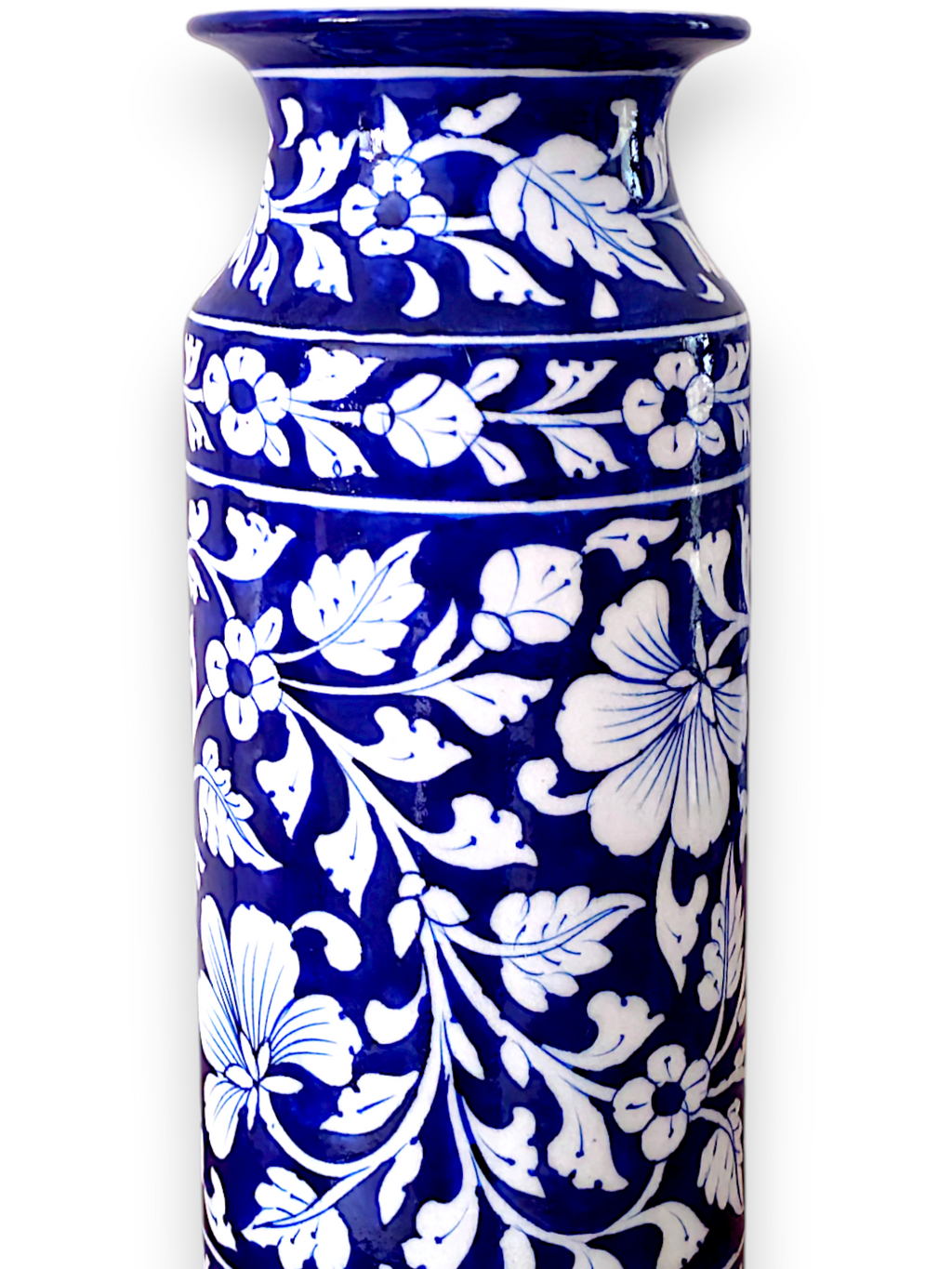 Artisan Blue Pottery - Long Vase