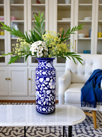 Artisan Blue Pottery - Long Vase