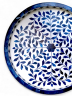 Wood Inlay Navy Blue Tray