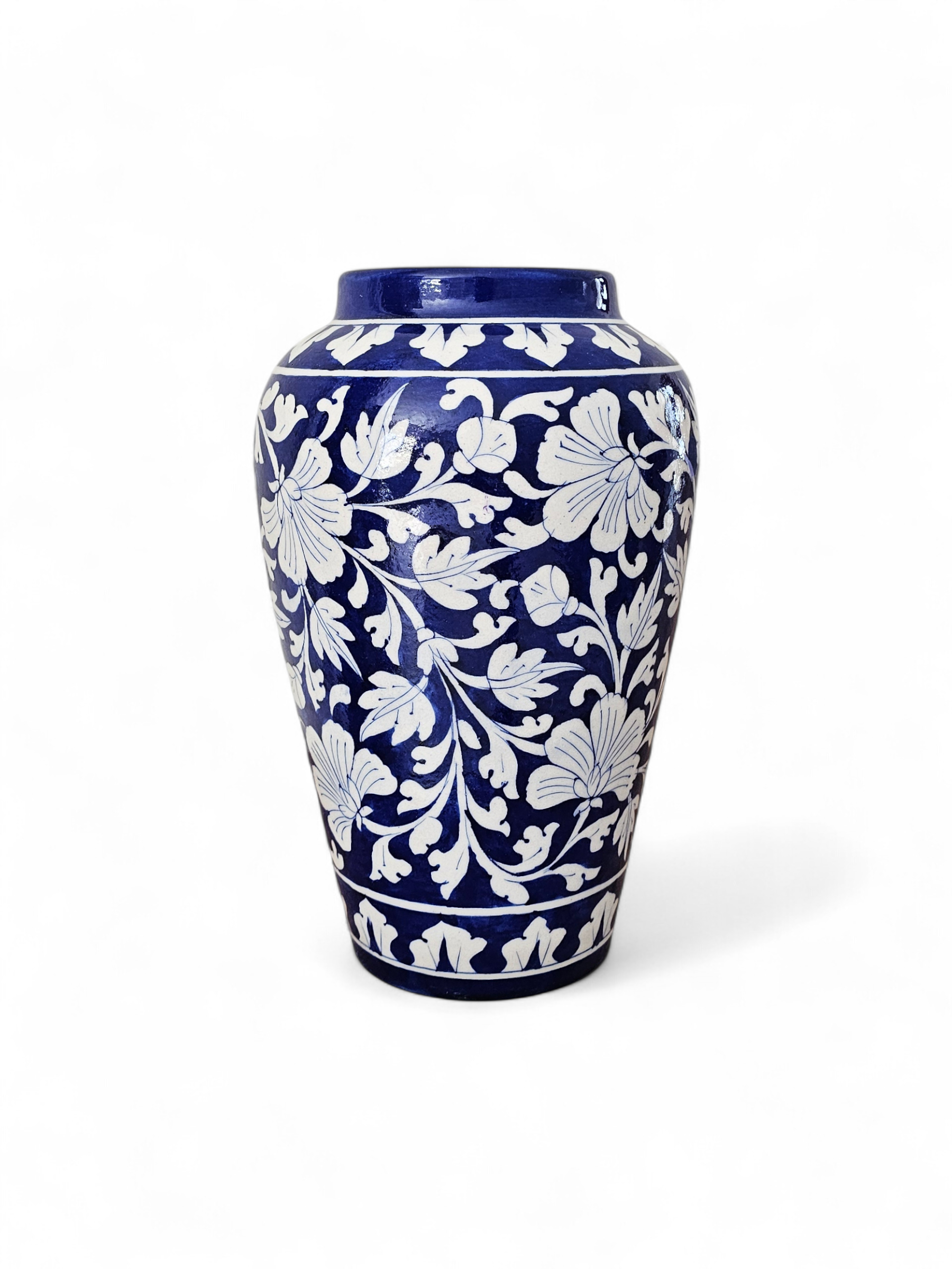 Artisan Blue Pottery Vase - Dark Blue