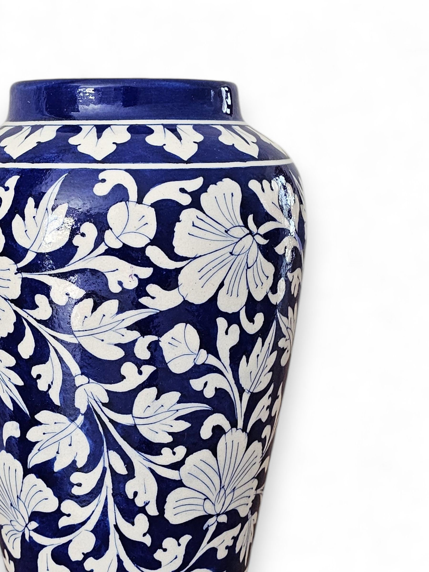 Artisan Blue Pottery Vase - Dark Blue