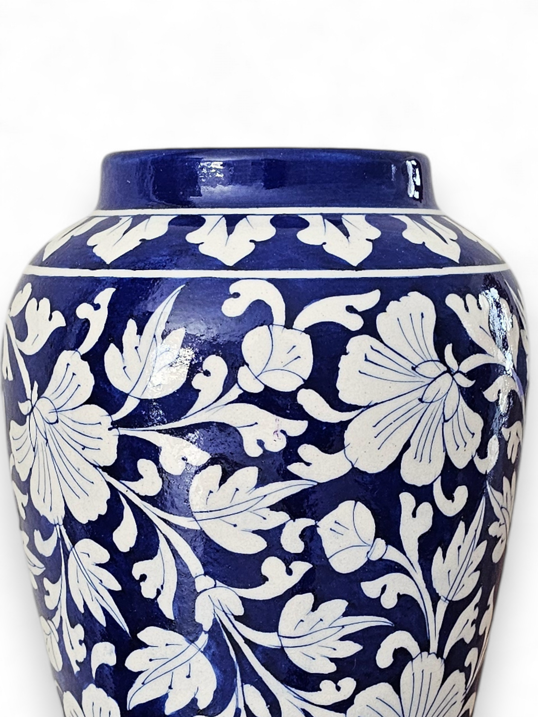 Artisan Blue Pottery Vase - Dark Blue