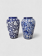 Artisan Blue Pottery Vase - Dark Blue