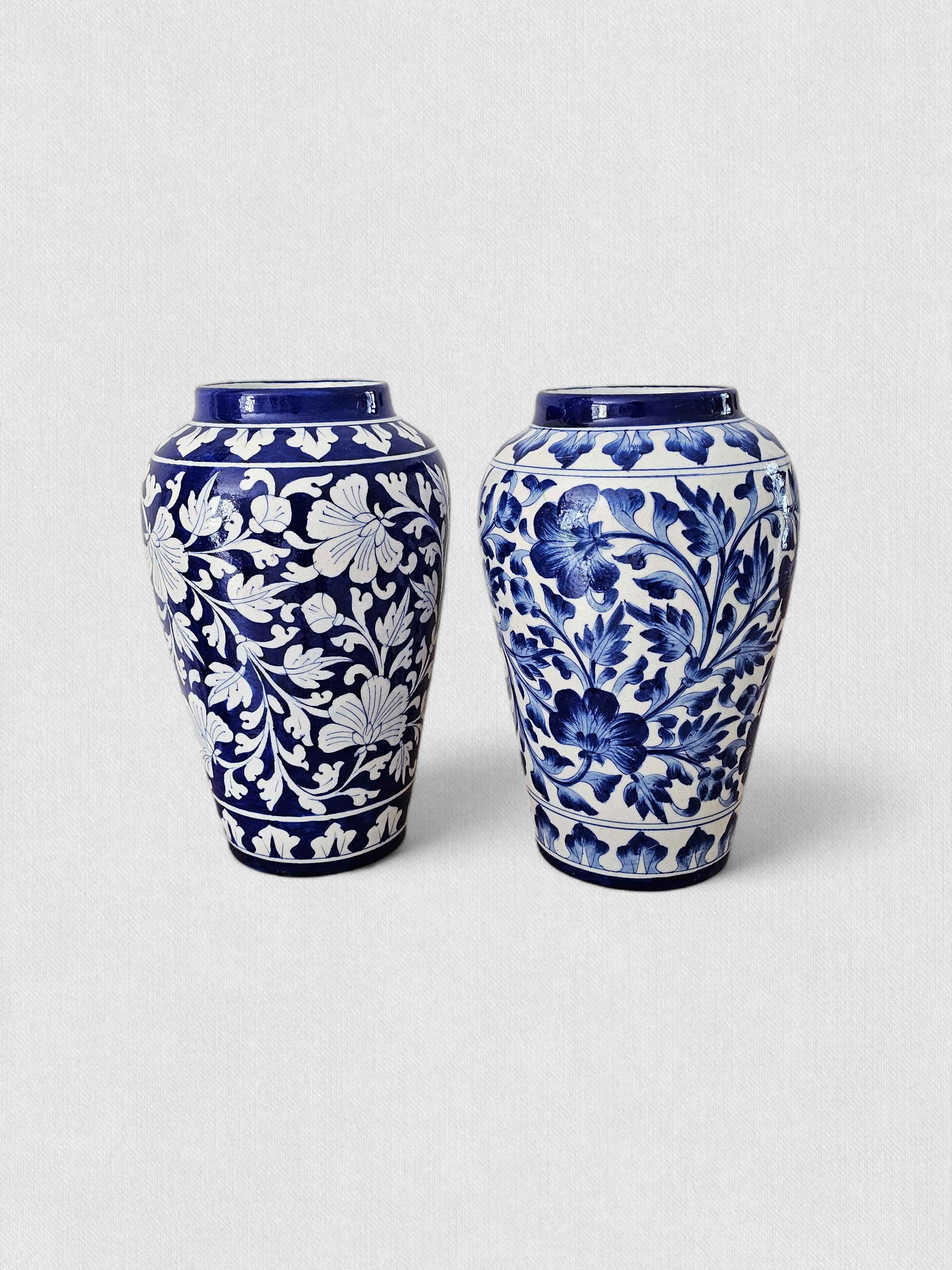 Artisan Blue Pottery Vase - Dark Blue