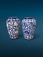Artisan Blue Pottery Vase - Dark Blue