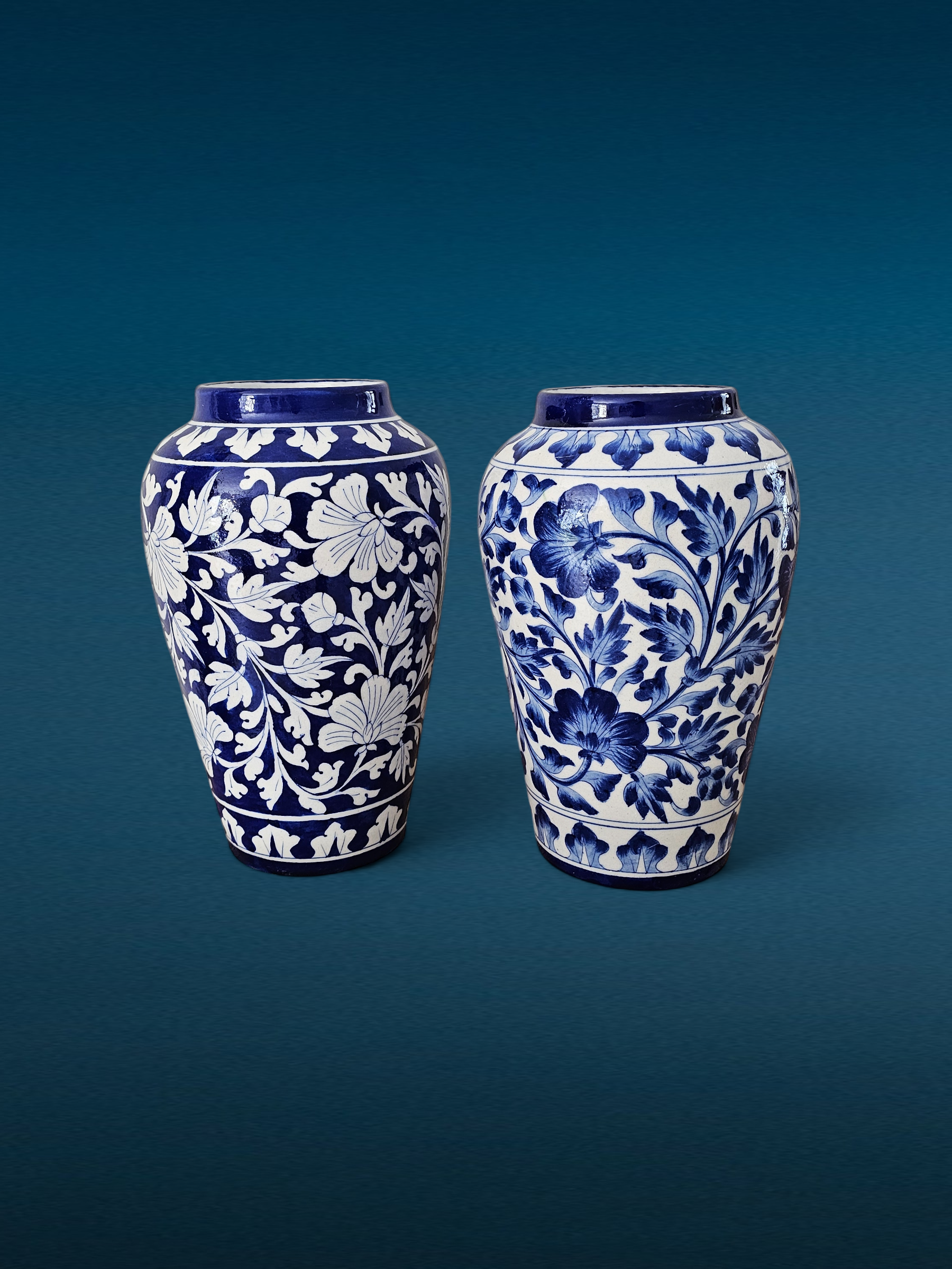 Artisan Blue Pottery Vase - Dark Blue