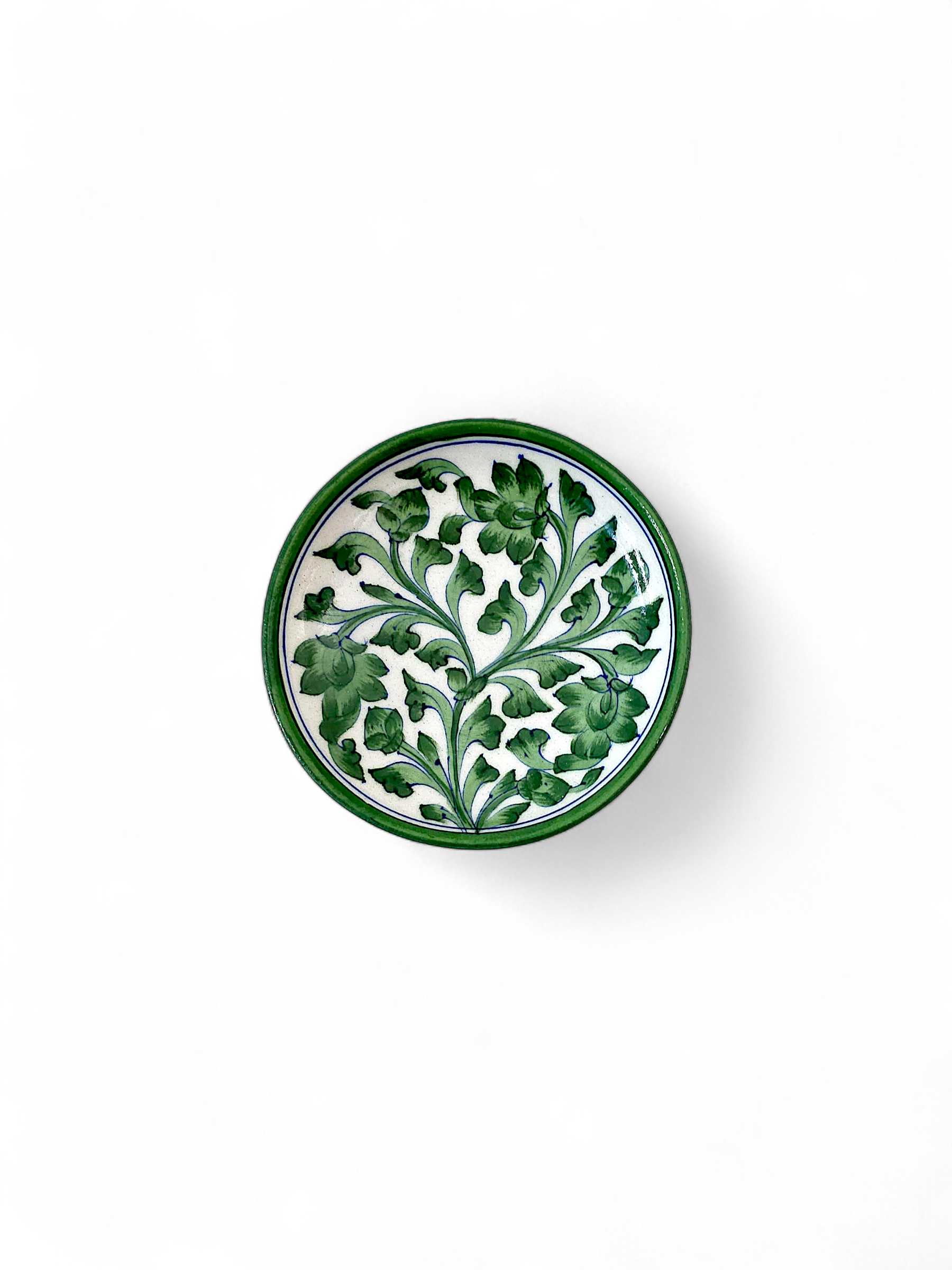 Blue Pottery Decorative Wall Plate – Light Green
