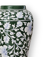 Artisan Blue Pottery Green Vase