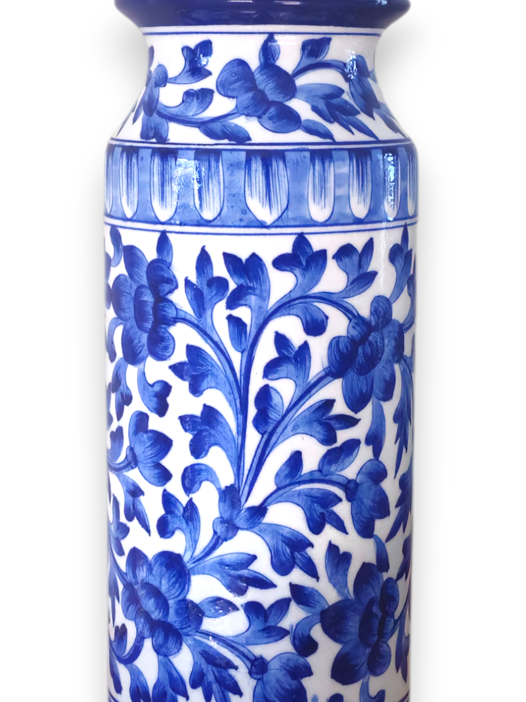 Artisan Blue Pottery - Long Vase