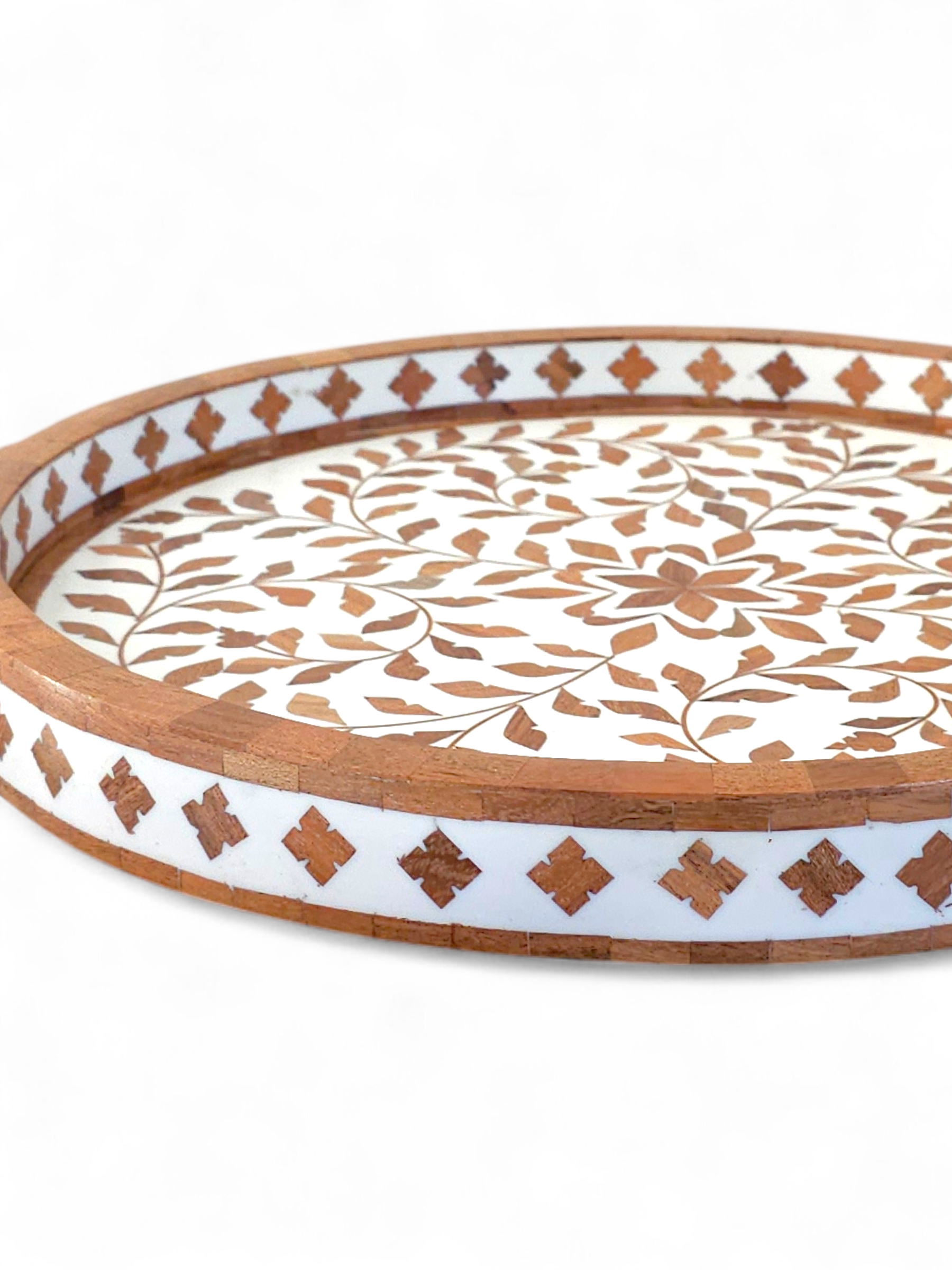Artisan Wood Inlay Tray