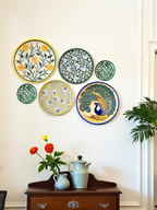 Blue Pottery Decorative Wall Plate – Light Green