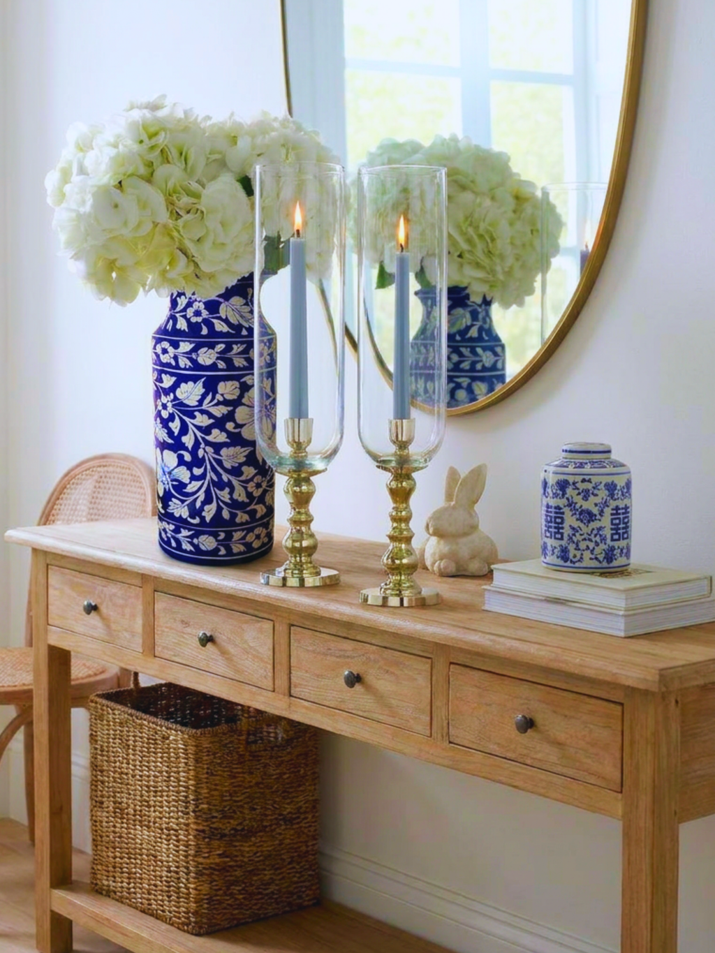 Artisan Blue Pottery - Long Vase