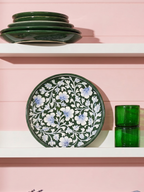 Blue Pottery Decorative Wall Plate – Dark Green