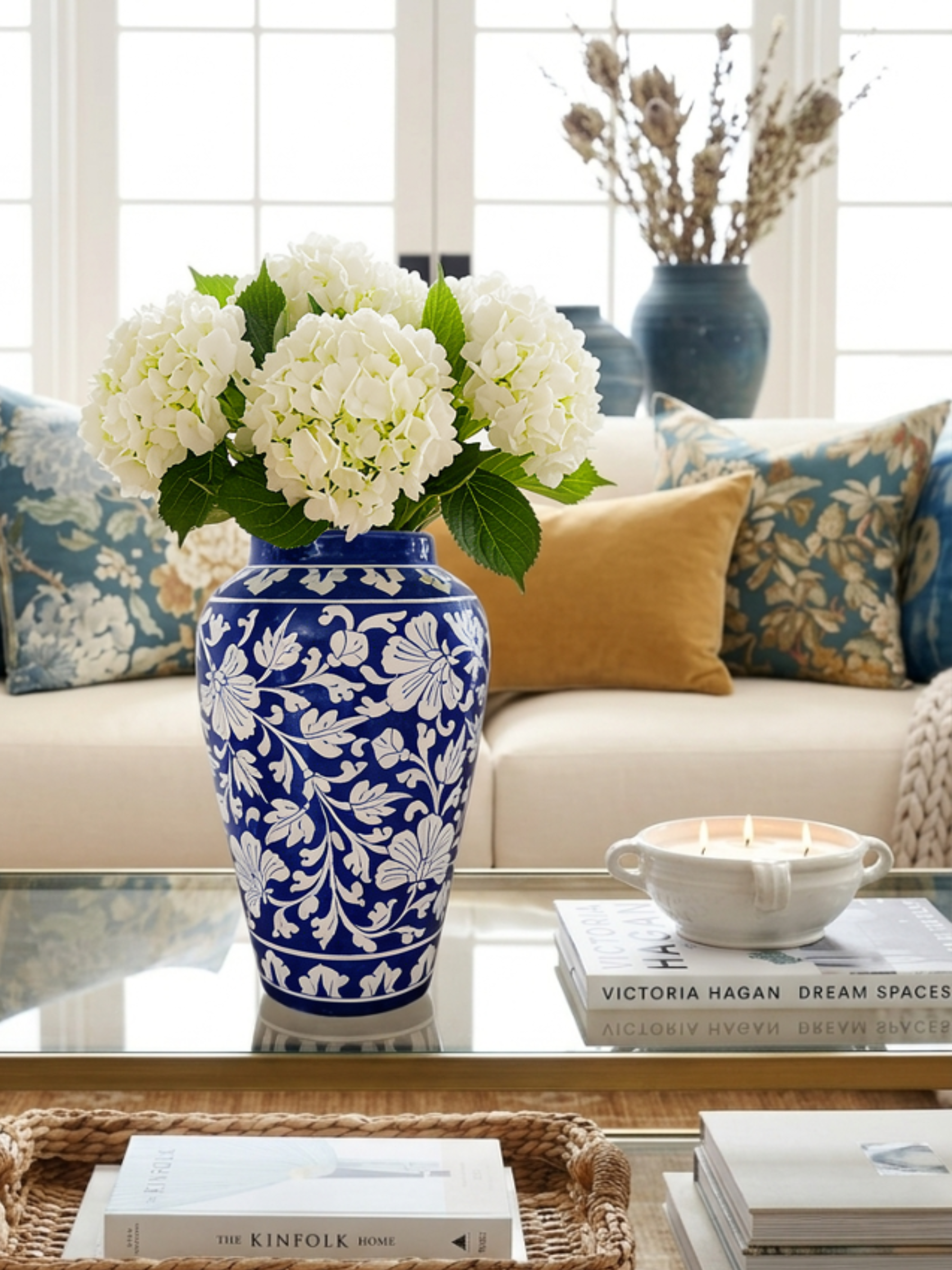 Artisan Blue Pottery Vase - Dark Blue