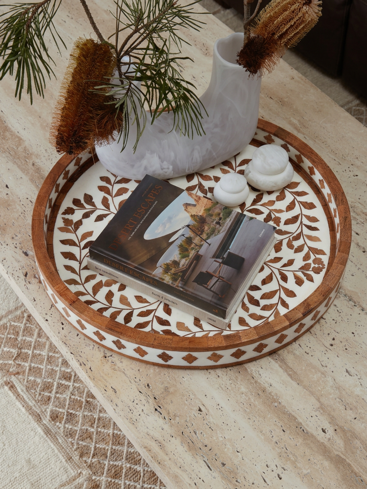 Artisan Wood Inlay Tray