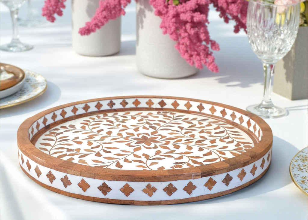 Artisan Wood Inlay Tray