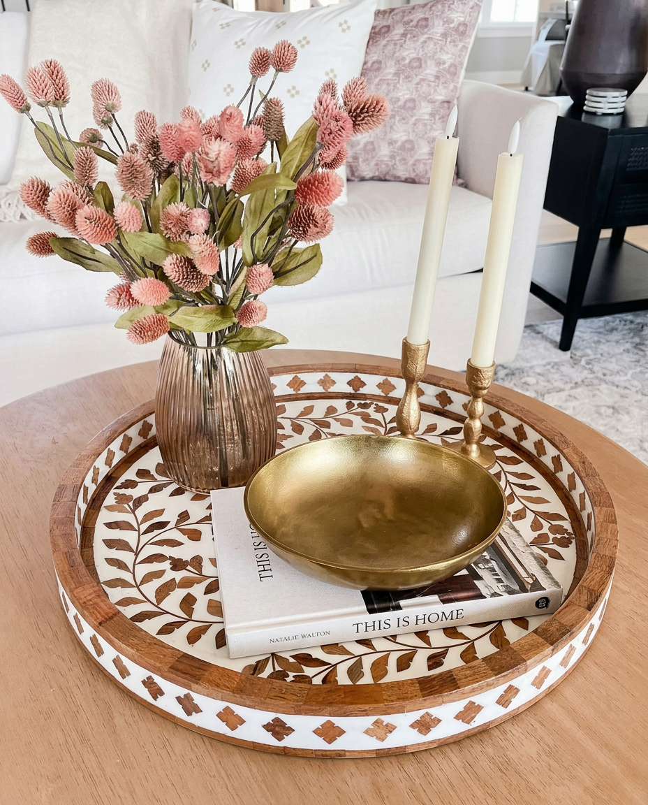 Artisan Wood Inlay Tray