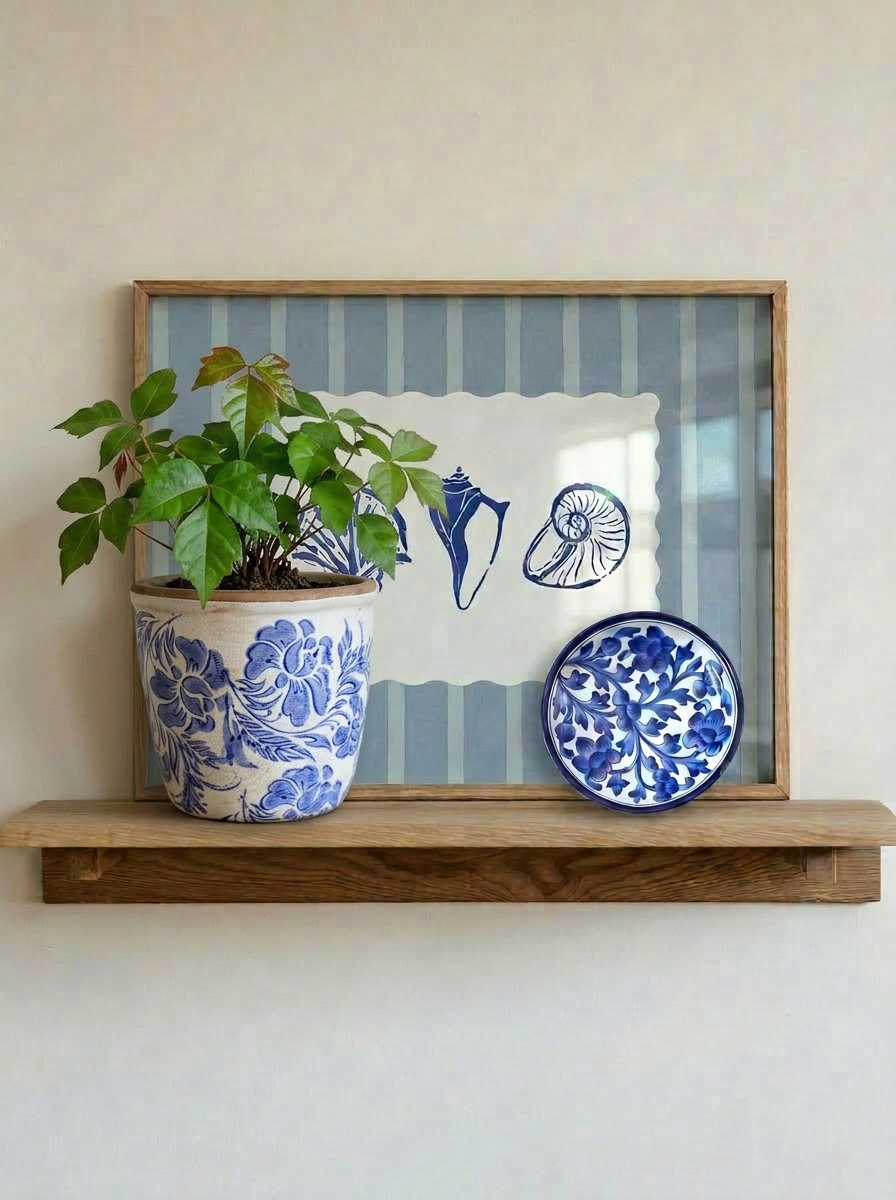Blue Pottery Decorative Wall Plate – Light Blue