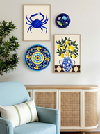 Blue Pottery Decorative Wall Plate – Lotus