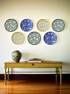 Blue Pottery Decorative Wall Plate - Dark Blue