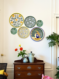 Blue Pottery Decorative Wall Plate - Yellow