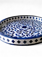 Wood Inlay Navy Blue Tray