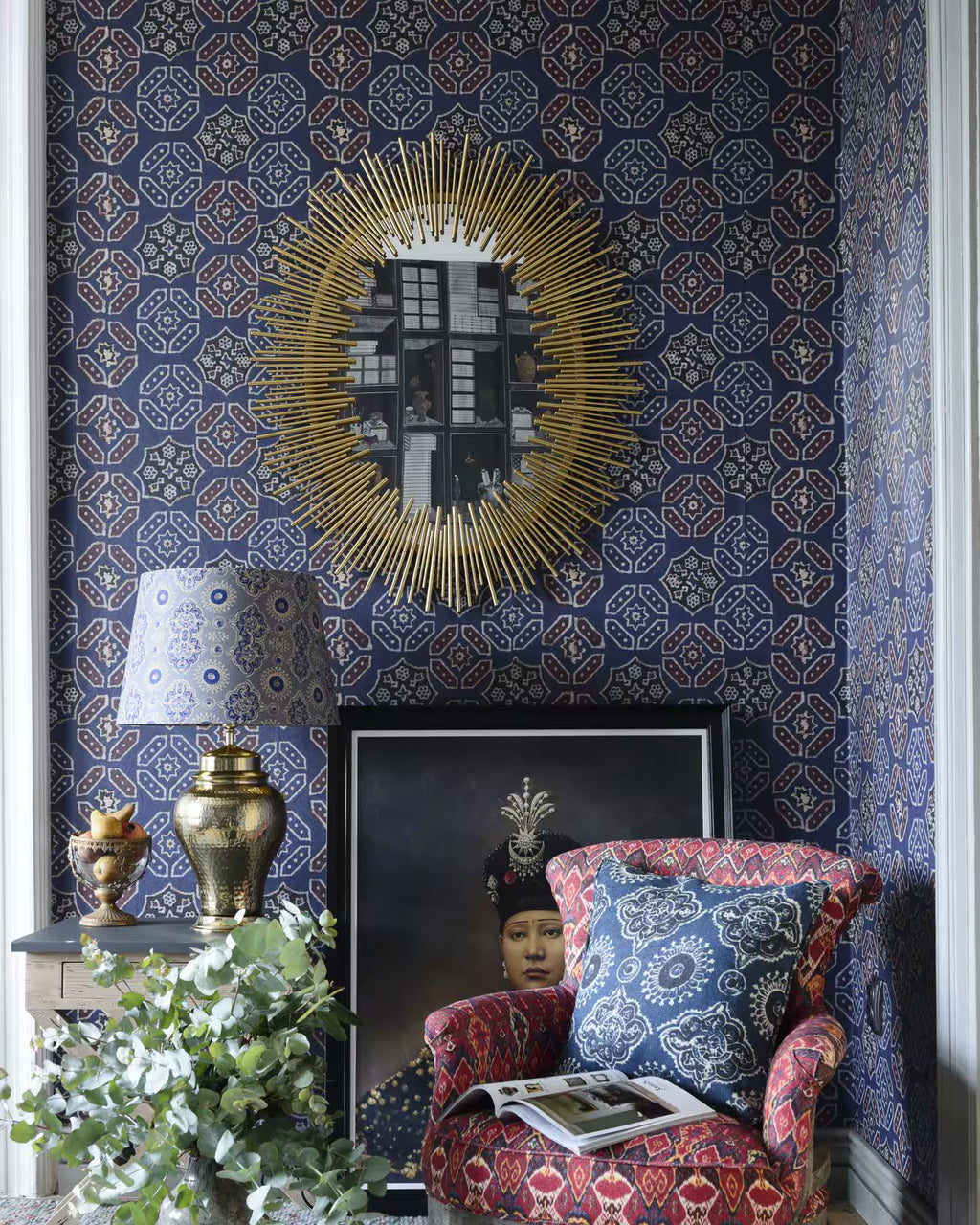 Ajrak Blue Wallpaper